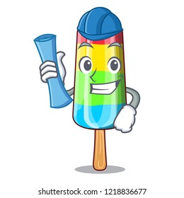 Architect character beverage colorful ice cream stick