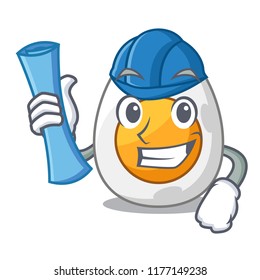 Architect character hard boiled egg ready to eat