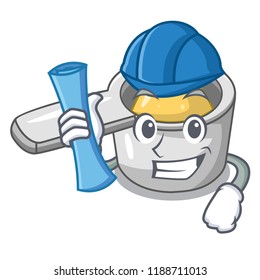 Architect character measuring spoon for cooking food