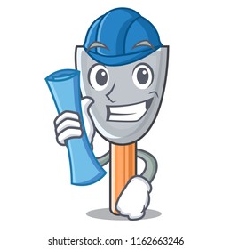 Architect character putty knife isolated
