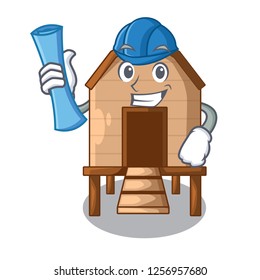 Architect chiken coop isolated on a mascot