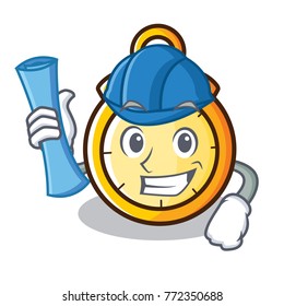 Architect chronometer character cartoon style