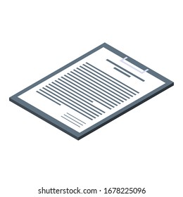 Architect clipboard icon. Isometric of architect clipboard vector icon for web design isolated on white background