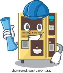 Architect coffee vending machine with cartoon shape