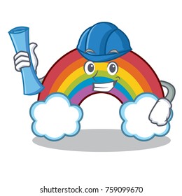 Architect colorful rainbow character cartoon