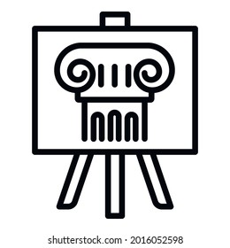 Architect column project icon. Outline architect column project vector icon for web design isolated on white background