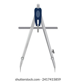 Architect compass icon cartoon vector. Pencil student. Tool ruler divider