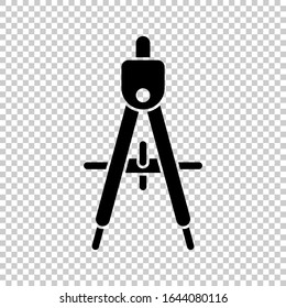 architect compass icon flat vector on transparent background