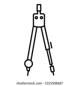 Architect compass icon. Outline architect compass vector icon for web design isolated on white background