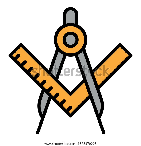 Architect compass icon.\
Outline architect compass vector icon for web design isolated on\
white background