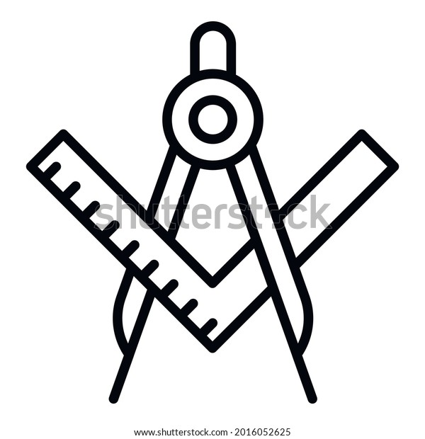 Architect compass icon.\
Outline architect compass vector icon for web design isolated on\
white background