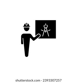 architect concept line icon. Simple element illustration. architect concept outline symbol design.
