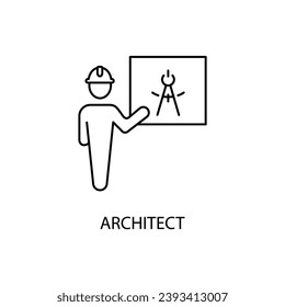 architect concept line icon. Simple element illustration. architect concept outline symbol design.