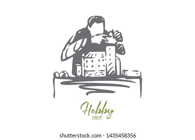 Architect concept sketch. Isolated vector illustration