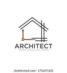 Architect Construction Logo Design Vector