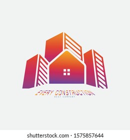 Architect construction logo, Construction logo template, Building logo, 