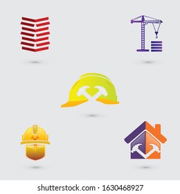 Architect construction logo, Construction logo template, Building logo, 