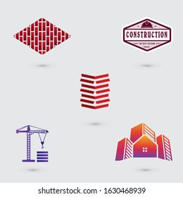 Architect construction logo, Construction logo template, Building logo, 