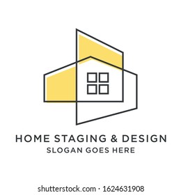 Architect construction logo template. Home logo template. Real estate logo template. Vector design icon for building company.