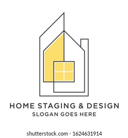 Architect construction logo template. Home logo template. Real estate logo template. Vector design icon for building company.