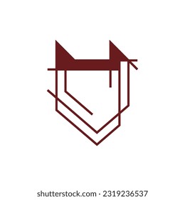 architect construction shield logo concept vector design template