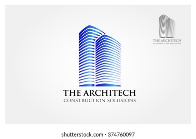 The Architect Construction Solutions Vector Logo Template. Real Estate Logo template, that may suit your company, in order to develop your business communication and reach your target.