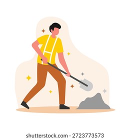 Arquitecto y trabajadores de la construcción ilustración plana diseño de Vector