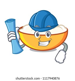 Architect cottage cheese character cartoon