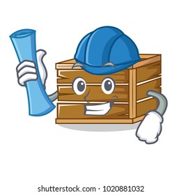 Architect crate character cartoon style