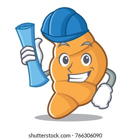Architect croissant character cartoon style