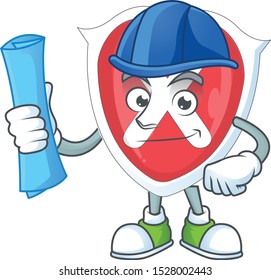 Architect cross shield cartoon for emblem denied.