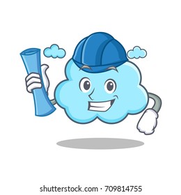 Architect cute cloud character cartoon