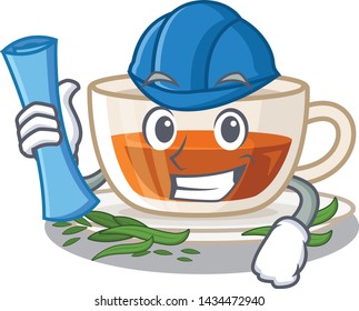 Architect darjeeling tea in the mascot shape