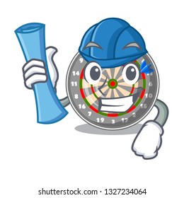 Architect dartboard in the shape of mascot