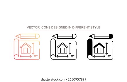 Arquiteto Design ícone design com fundo branco ilustração stock