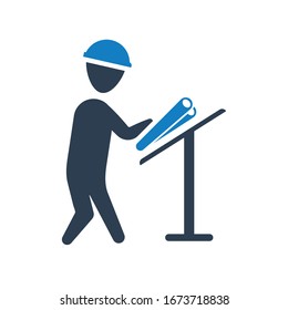 Architect design planning icon. vector graphics