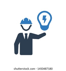 Architect designing idea icon. vector graphics