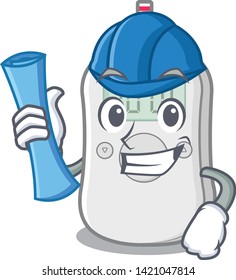 Architect diabetes check machine isolated the cartoon