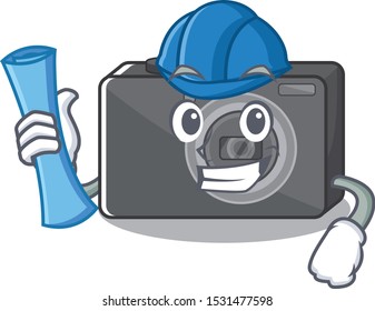 Architect digital camera isolated with the character