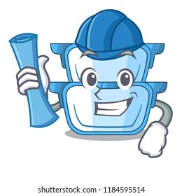Architect double boiler character for the steaming food