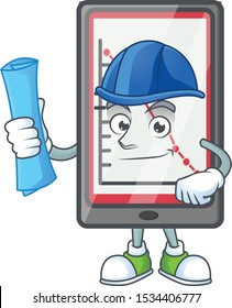 Architect down chart vertical tablet for analysis.