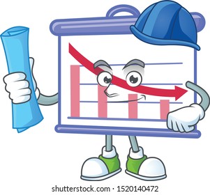 Architect down graphic board in character mascot