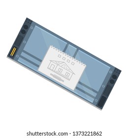 Architect drawing tablet icon. Isometric of architect drawing tablet vector icon for web design isolated on white background