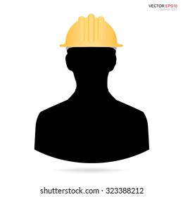 Architect or engineer image icon for profile picture. Vector silhouette person symbol.