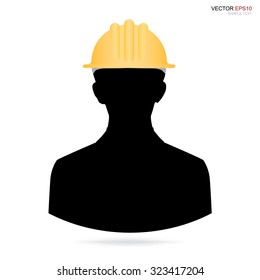 Architect or engineer image icon for profile picture. Vector silhouette person symbol.