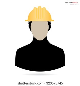 Architect or engineer image icon for profile picture. Vector silhouette person symbol.