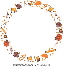 architect equipment circle border for ornament or decoration