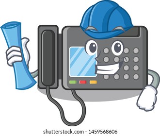 Architect fax machine in the character shape