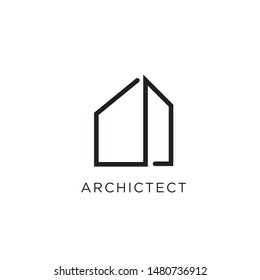 Architect Firm Minimalist Logo Design Stock Vector (Royalty Free ...