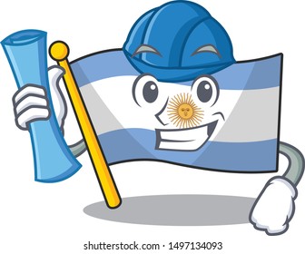 Architect flag argentina isolated with the character